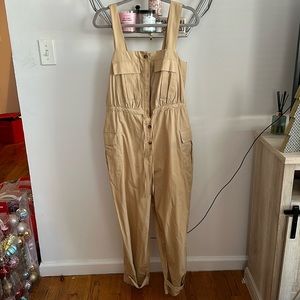 Zara tan utility jumpsuit NWT SIZE LARGE